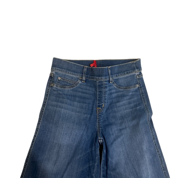 SPANX mid tone vintage indigo seamed pull on Wide-Leg Jeans size medium - Picture 5 of 7